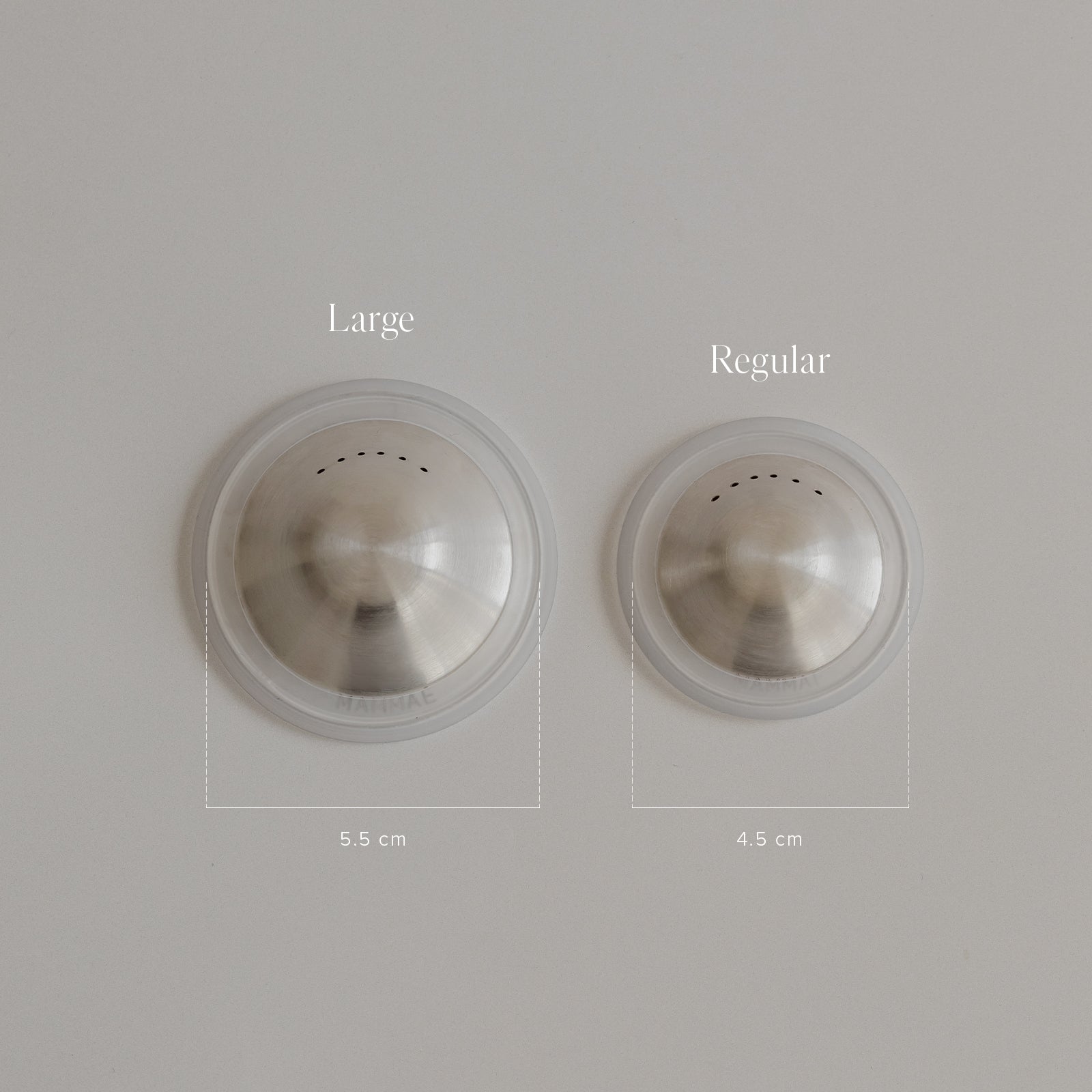 Measurements of the Mammae Breathable Silver Nursing Cups- regular - large- breathable-airflow-ventilation 